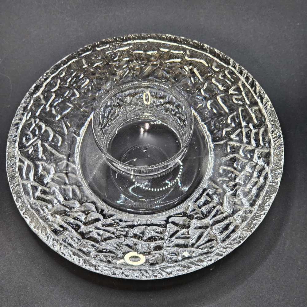 Orrefors Crystal Discus Votive Candle Holder Lars Hellsten Scandinavian‎ MCM